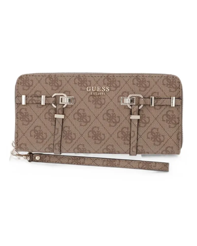 Guess monogram-print buckle-detail wallet - Braun Braun
