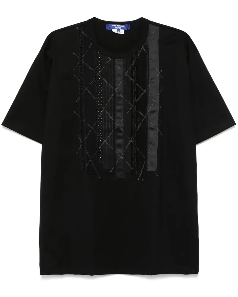 Junya Watanabe T-Shirt mit Stickerei - Schwarz Schwarz