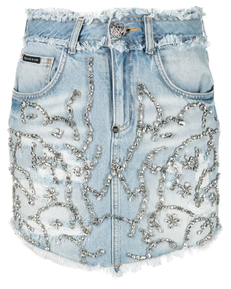 Philipp Plein Minirock mit Kristallen - Blau Blau