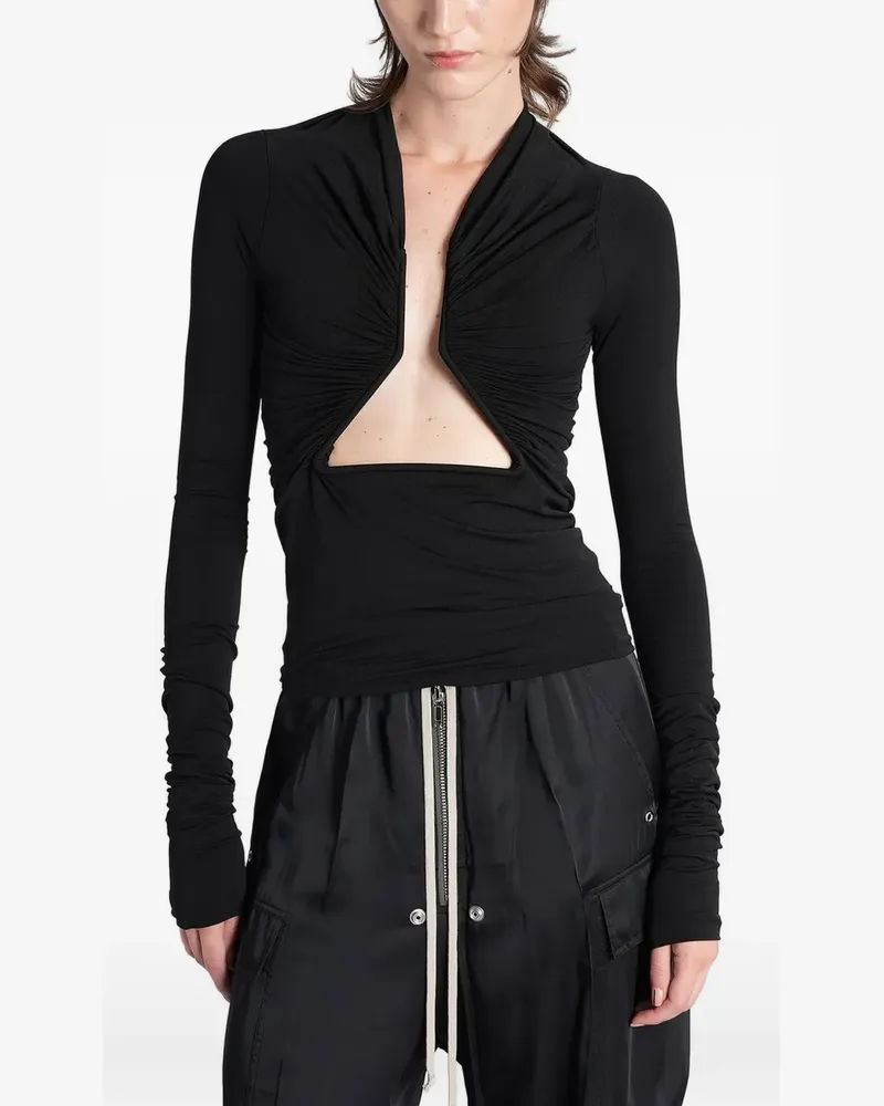 Rick Owens ruched cutout top - Schwarz Schwarz