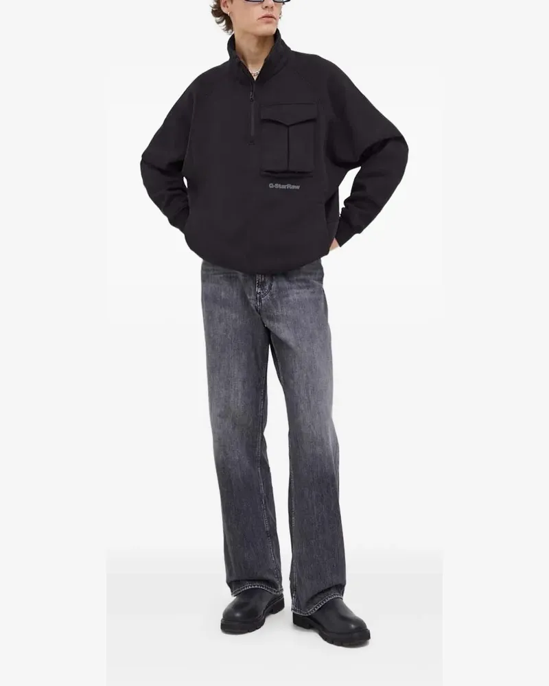 G-STAR RAW Sweatshirt mit Reißverschluss - Schwarz Schwarz