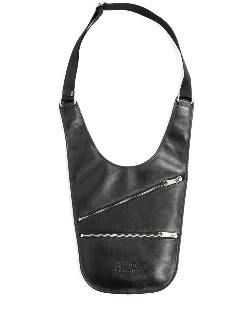 Maison Margiela Mini Flat Saddle Schultertasche - Schwarz Schwarz
