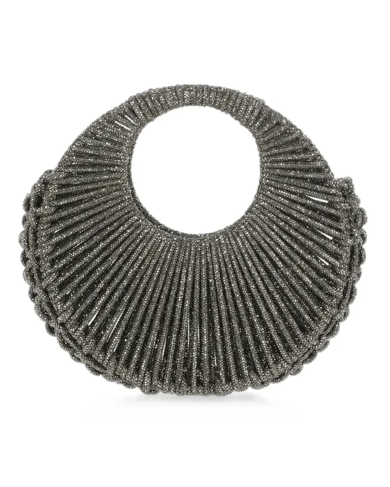 HIBOURAMA Jaya crystal-embellished woven tote bag - Grau Grau