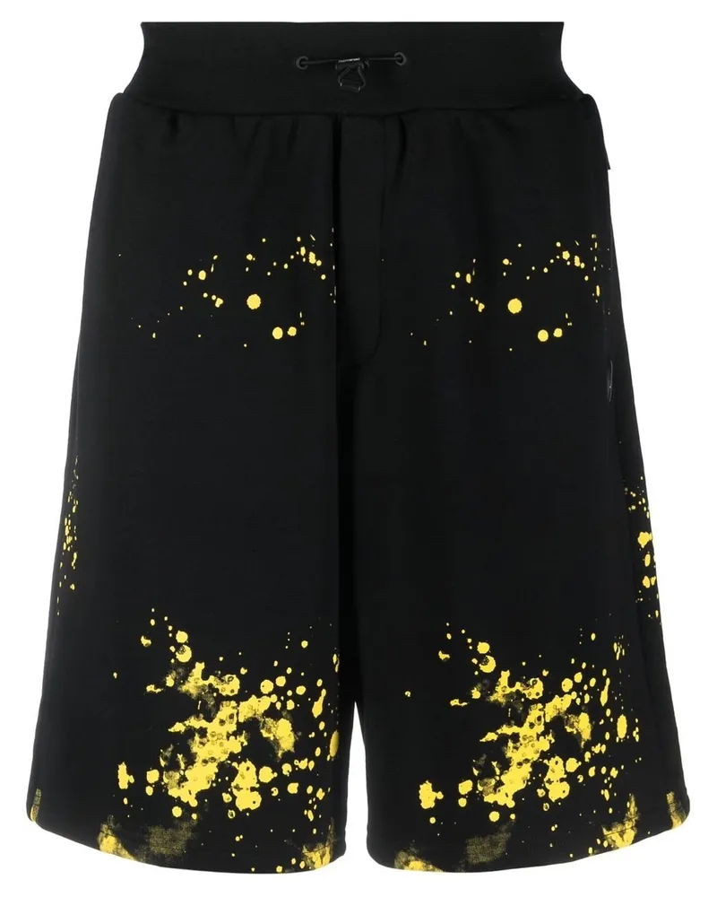 Philipp Plein Joggingshorts mit Farbklecks-Print - Schwarz Schwarz