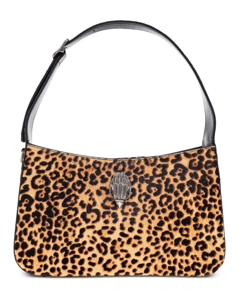 Kurt Geiger Bond Schultertasche mit Leoparden-Print - Braun Braun