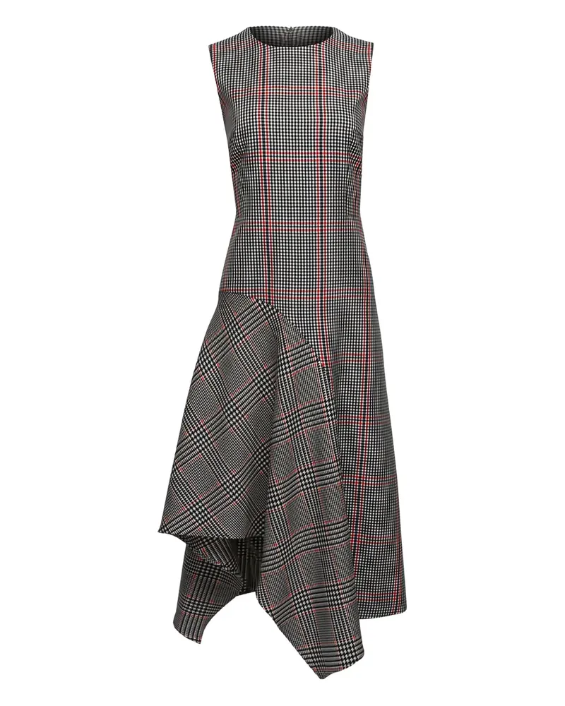 Akris asymmetric-hem check dress - Weiß Weiß