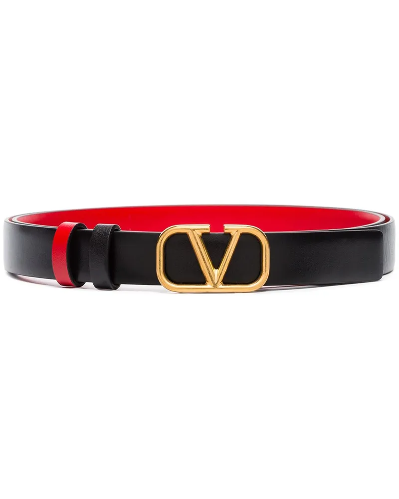 Valentino Garavani Wendbarer VLogo Signature Gürtel 20mm - Schwarz Schwarz