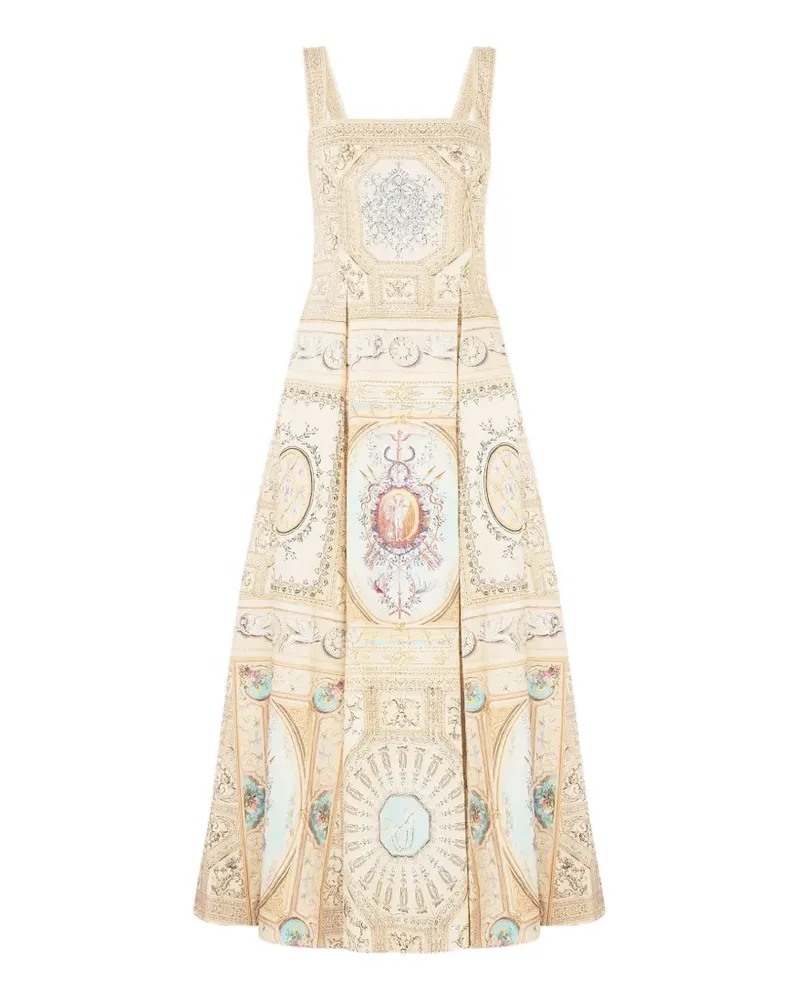 Camilla x The Met graphic-print midi dress - Nude Nude