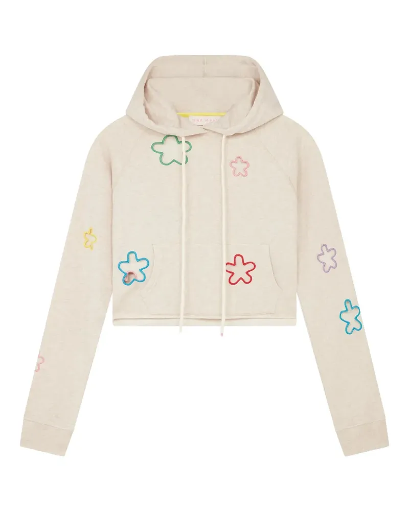 Mira Mikati Hoodie mit Blumenverzierung - Nude Nude