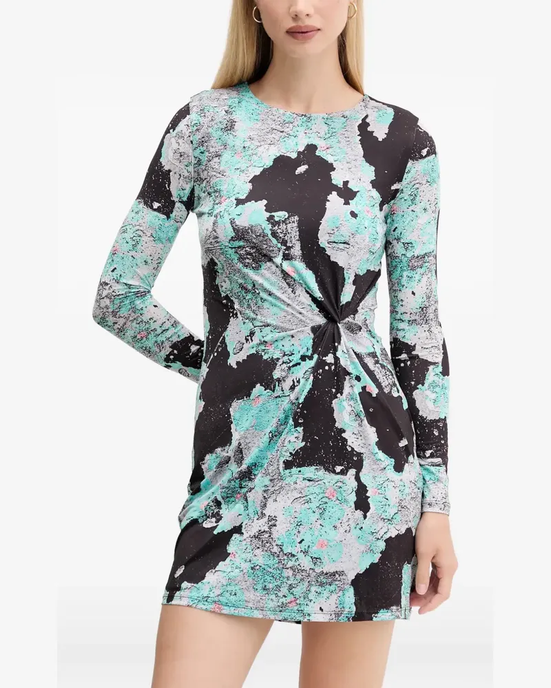 Desigual knot printed mini dress - Schwarz Schwarz