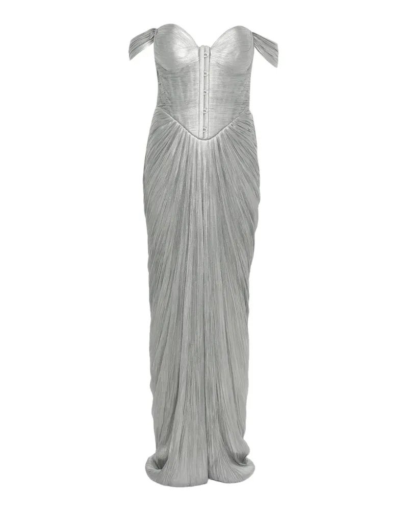 Maria Lucia Hohan Susie halter pleated maxi dress - Silber Silber