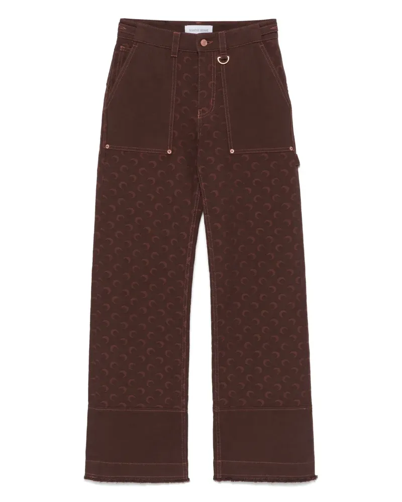 Marine Serre Twill-Jeans aus Moon-Jacquard - Braun Braun