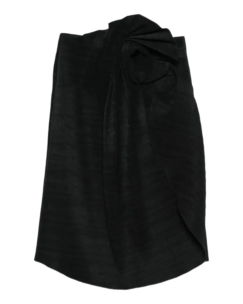 Magda Butrym floral-knot plissé skirt - Schwarz Schwarz