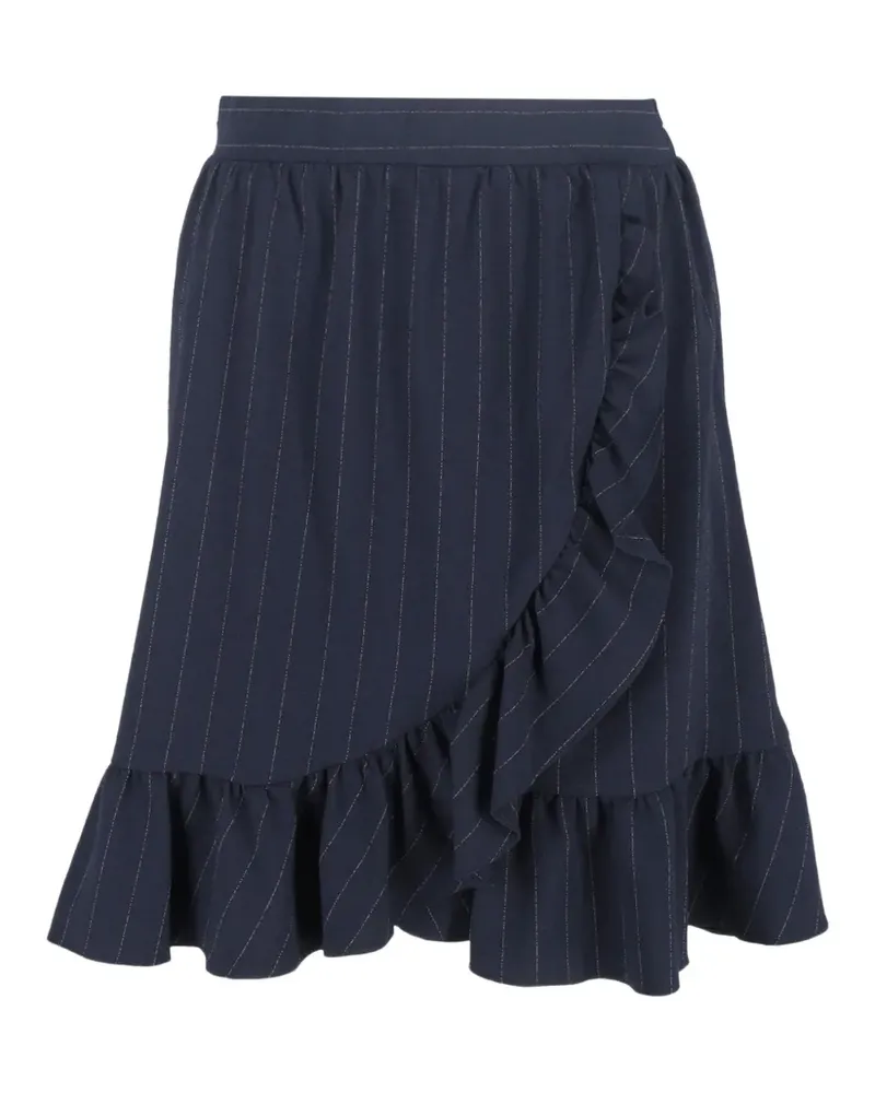 Ganni striped ruffled mini skirt - Blau Blau
