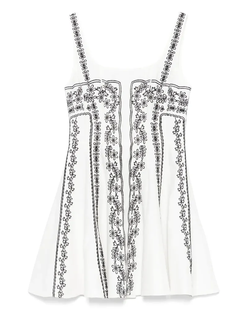 Maje Minikleid mit besticktem Riemen - Weiß Weiß