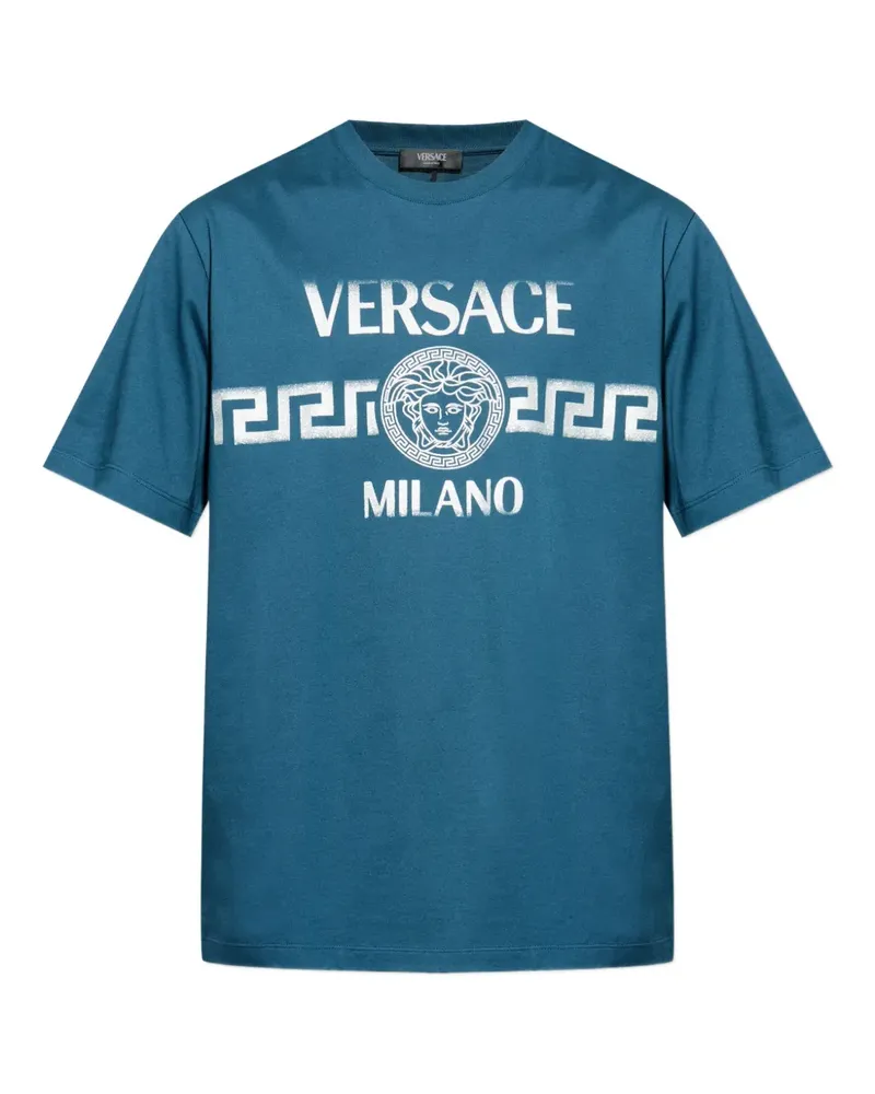 Versace T-Shirt mit Medusa-Print - Blau Blau