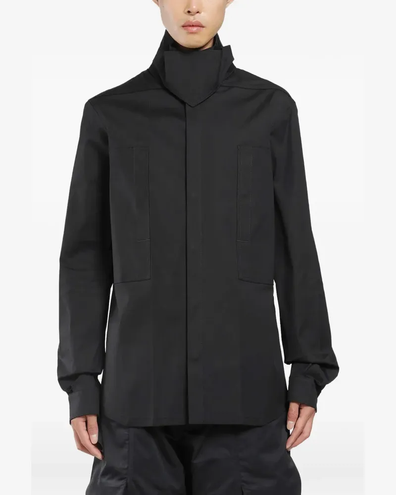 Rick Owens Tower Runway Hemd aus schwerem Popeline - Schwarz Schwarz