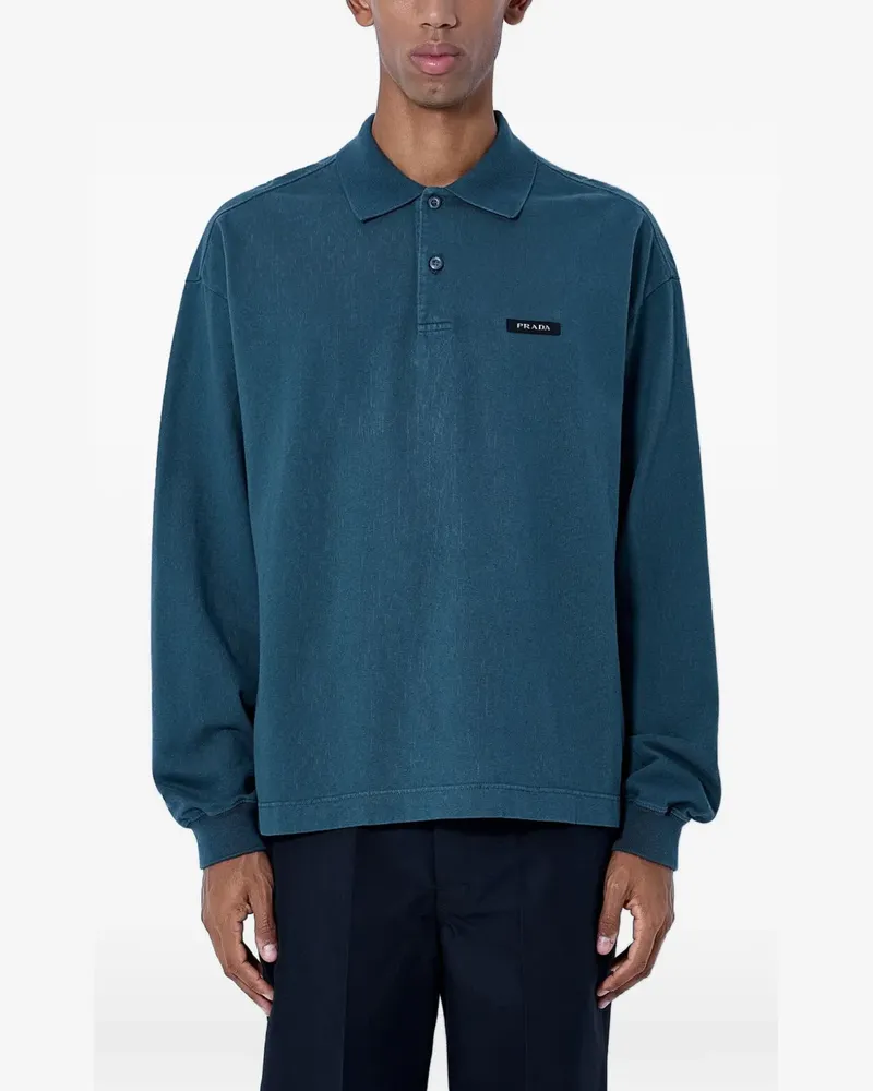 Prada Poloshirt aus Piqué - Blau Blau