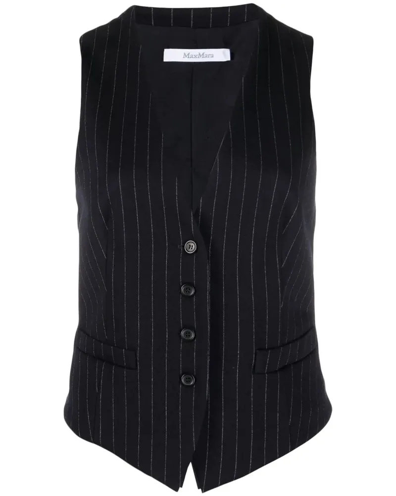 Max Mara Weste mit Nadelstreifen - Blau Blau