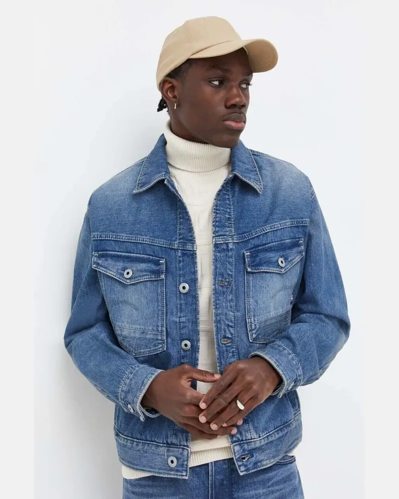G-STAR RAW Jeansjacke mit Knopfverschluss - Blau Blau