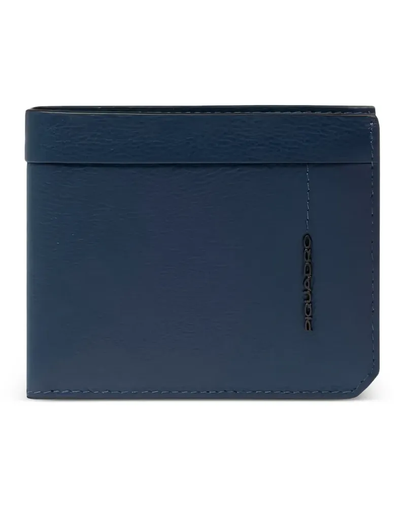 Piquadro Portemonnaie aus gekörntem Leder - Blau Blau