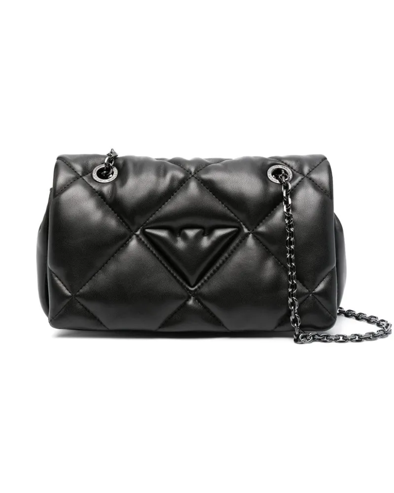 Emporio Armani Gesteppte Schultertasche - Schwarz Schwarz