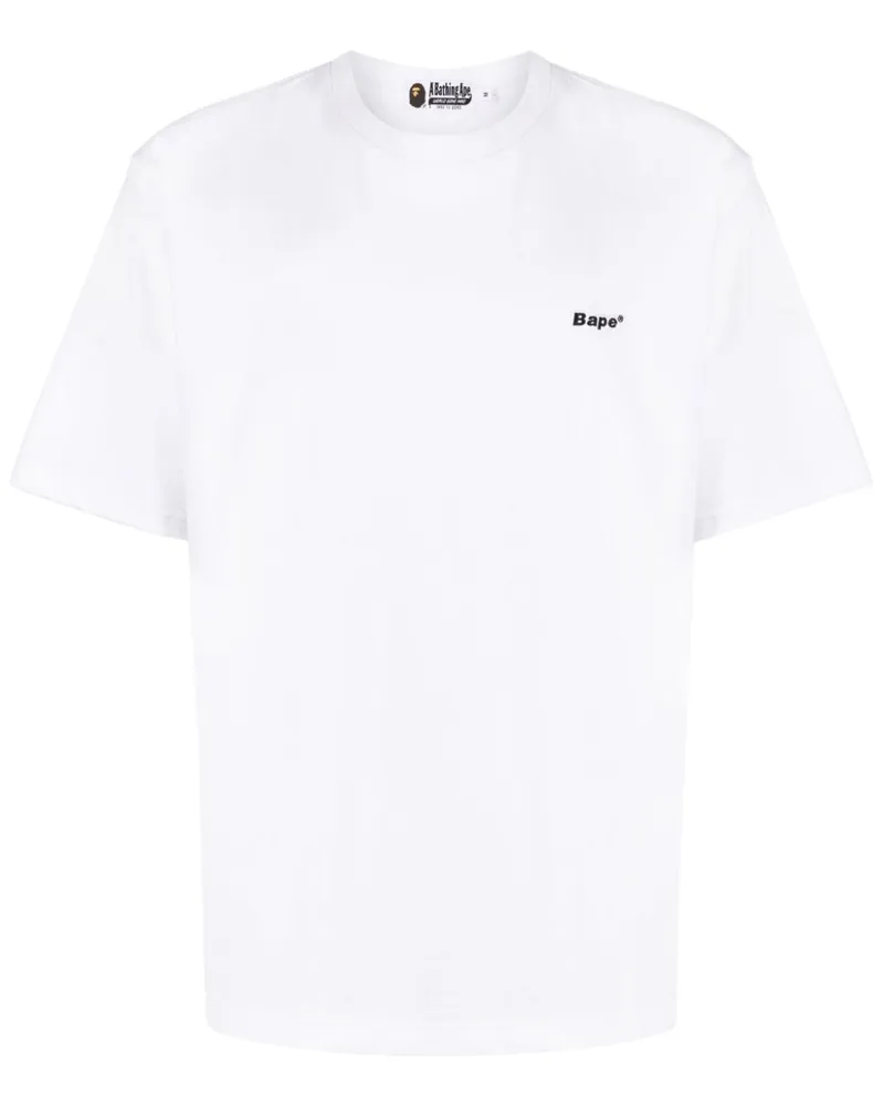 BAPE T-Shirt mit Logo-Patch - Weiß Weiß