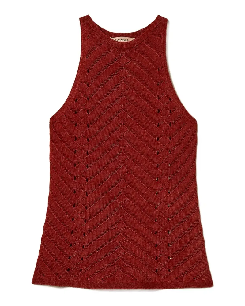 Twin-Set openwork tank top - Rot Rot