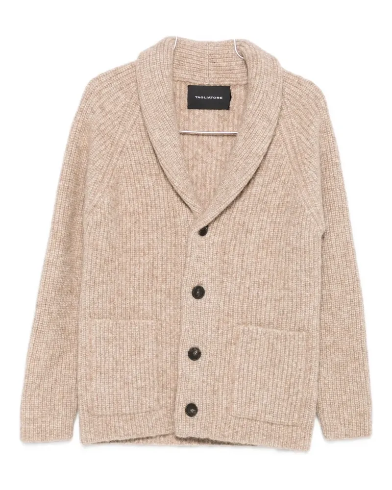 Tagliatore shawl-collar pocket cardigan - Nude Nude