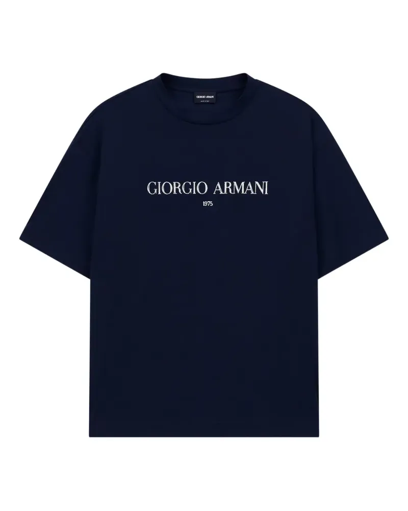 Giorgio Armani T-Shirt mit Logo-Print - Blau Blau