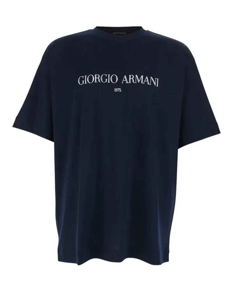 Giorgio Armani T-Shirt mit Logo-Print - Blau Blau