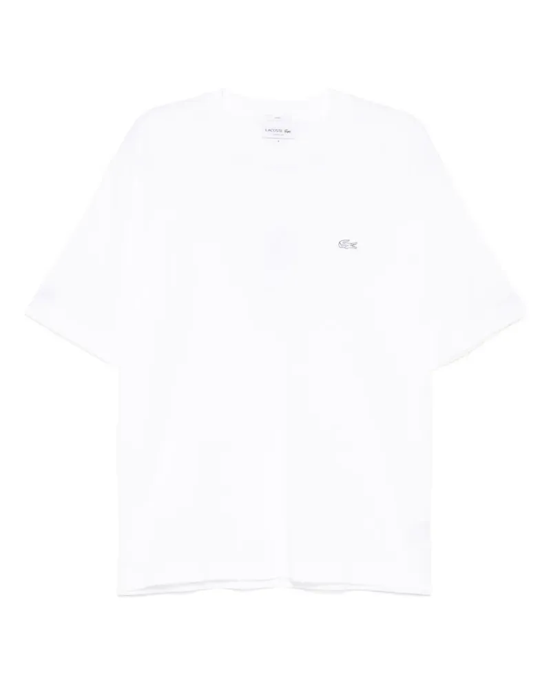 Lacoste T-Shirt mit Logo-Stickerei - Weiß Weiß
