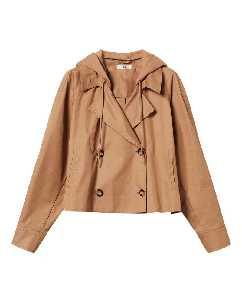 Twin-Set Cropped-Jacke mit Rundhalsausschnitt - Braun Braun