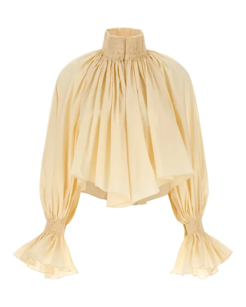 KHAITE Durer high-neck blouse - Nude Nude