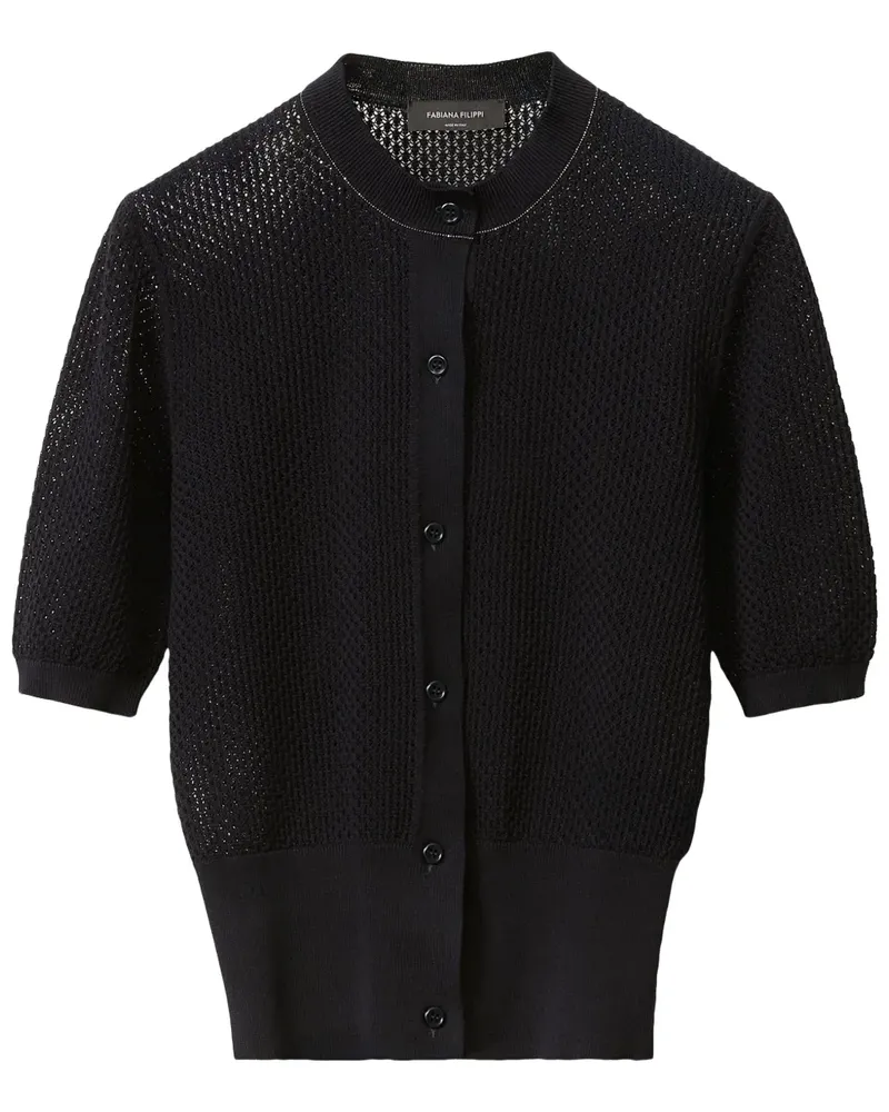 Fabiana Filippi Cardigan mit Perlen - Schwarz Schwarz
