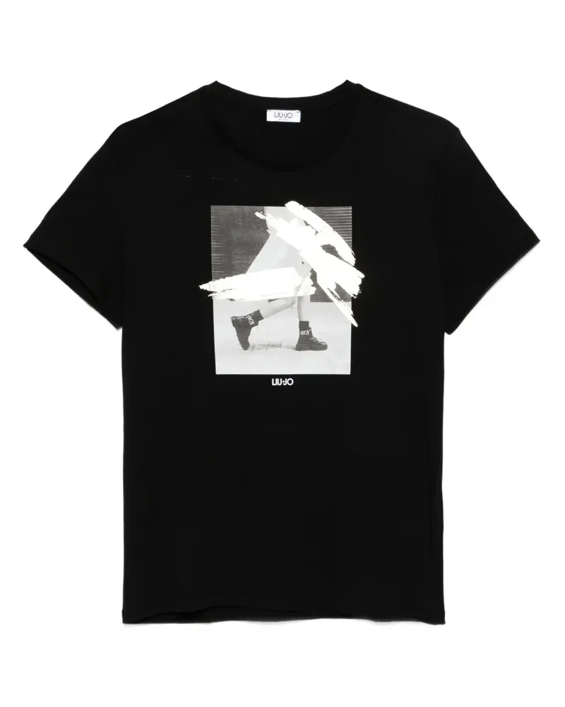 Liu Jo T-Shirt mit grafischem Print - Schwarz Schwarz