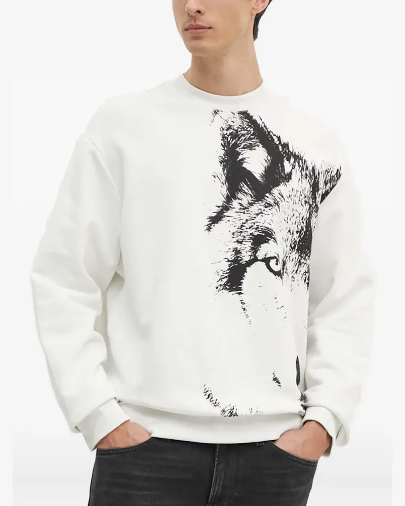 Armani Exchange wolf-print sweatshirt - Weiß Weiß