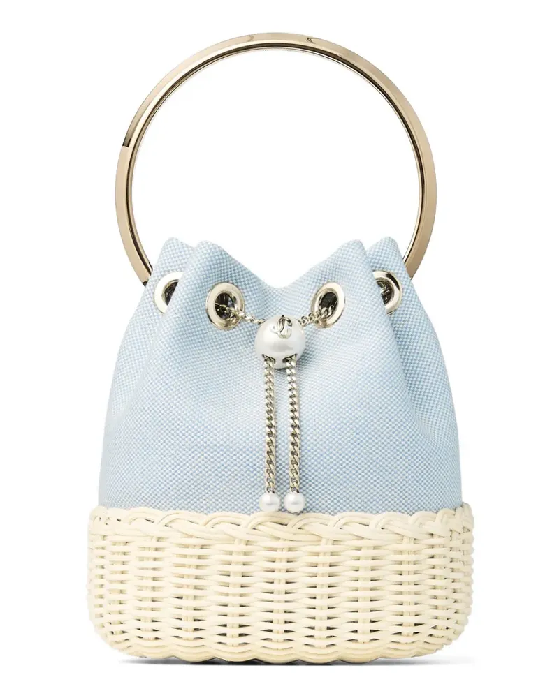 Jimmy Choo wicker handle bucket bag - Blau Blau