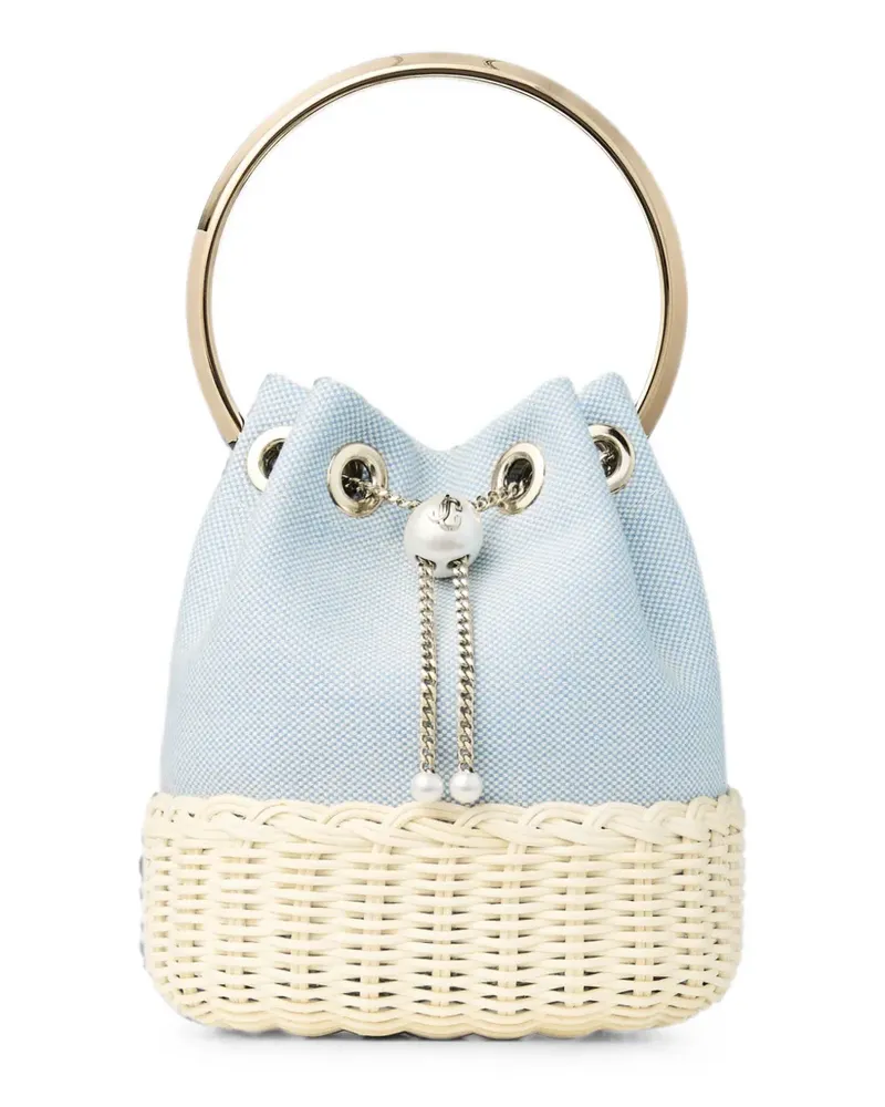 Jimmy Choo Bon Bon Beuteltasche aus Korbgeflecht - Blau Blau