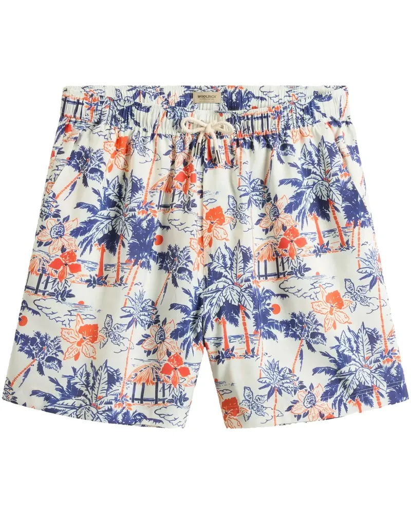 Woolrich Shorts mit grafischem Print - Weiß Weiß