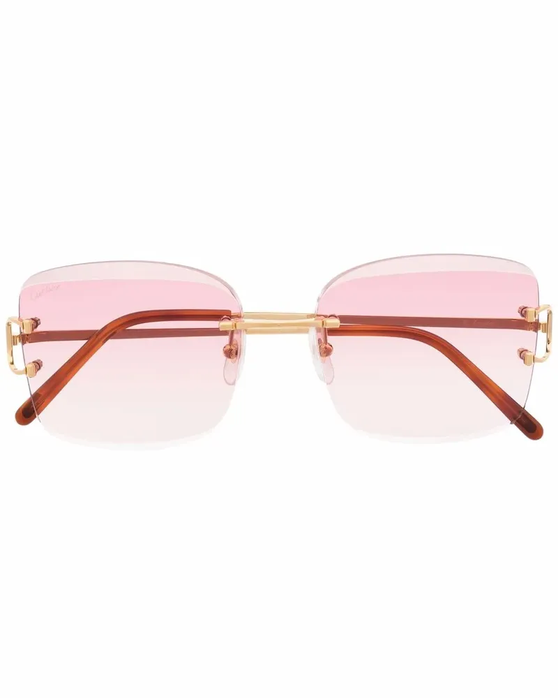 Cartier Eckige Sonnenbrille mit Farbverlauf - Gold Gold