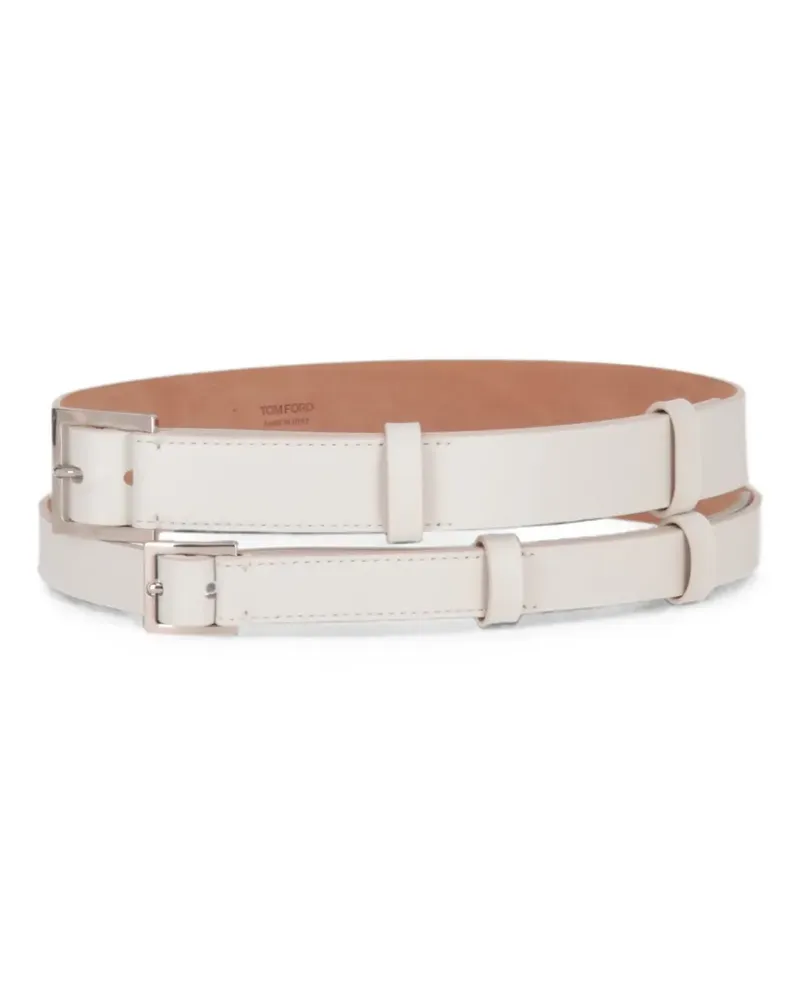 Tom Ford double-strap buckle-fastening belt - Weiß Weiß