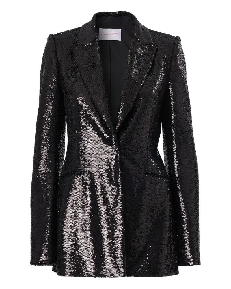 Carolina Herrera New York Paillettenblazer mit steigendem Revers - Schwarz Schwarz