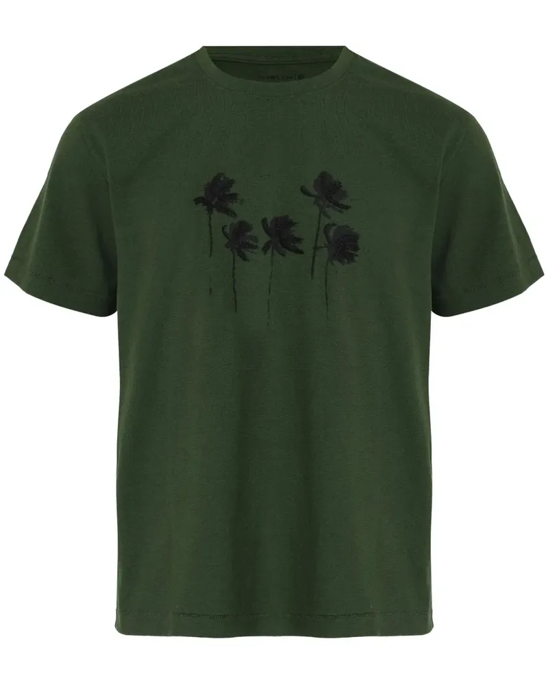 Osklen T-Shirt mit Palmen - Grün Grün