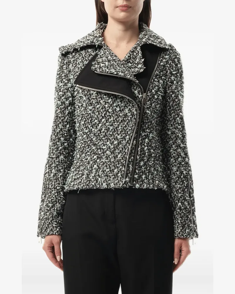 Lanvin Jacke aus Tweed mit asymmetrischem Reißverschluss - Schwarz Schwarz