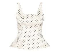 Top mit Polka Dots - Weiß