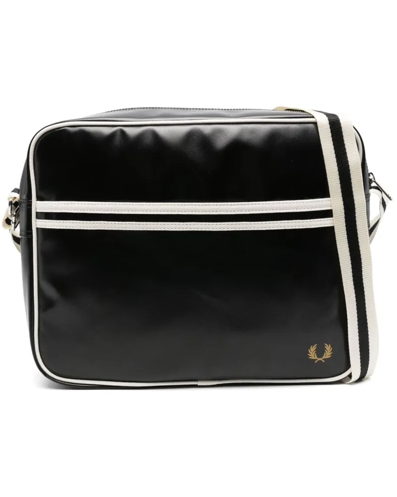 Fred Perry Gestreifte Schultertasche - Schwarz Schwarz