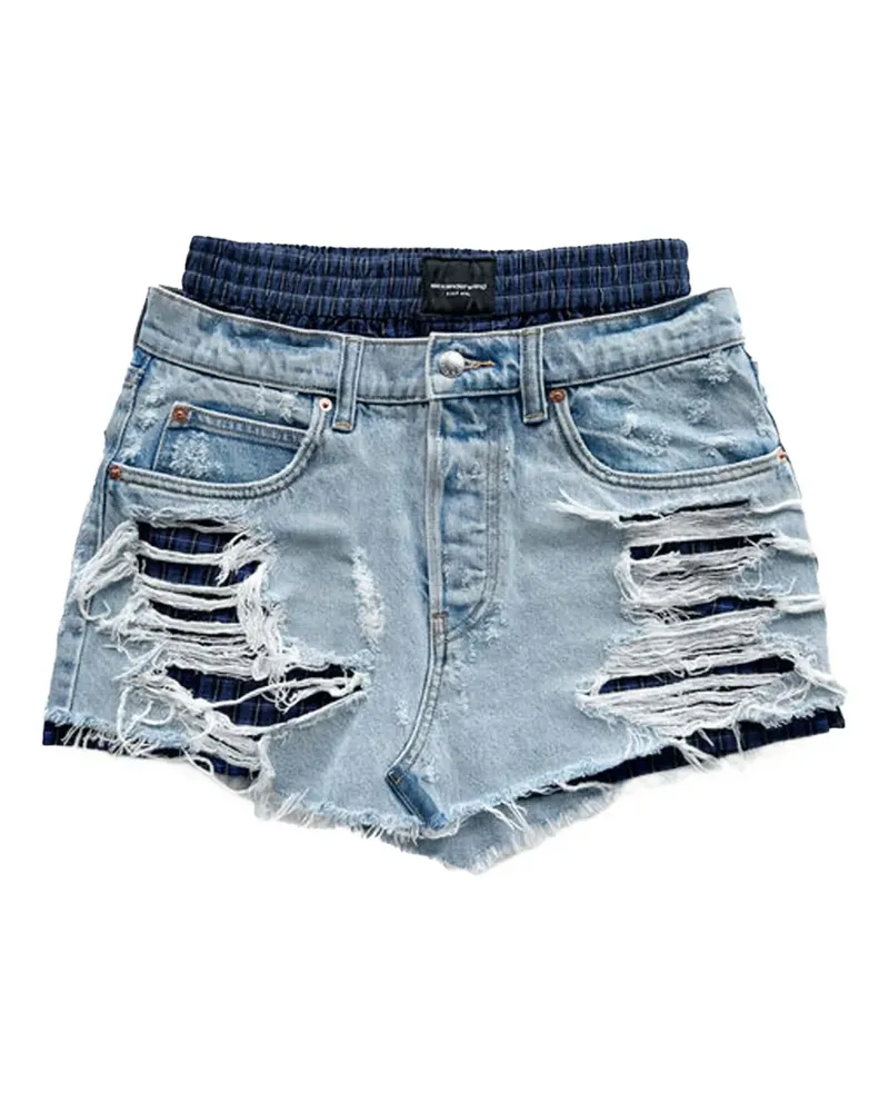 Alexander Wang Jeans-Minirock im Distressed-Look - Blau Blau
