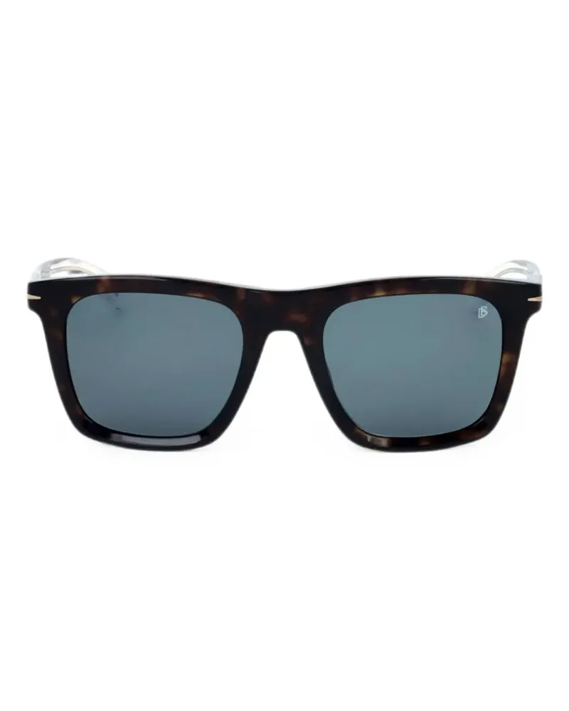 EYEWEAR by DAVID BECKHAM Eckige Sonnenbrille in Schildpattoptik - Braun Braun
