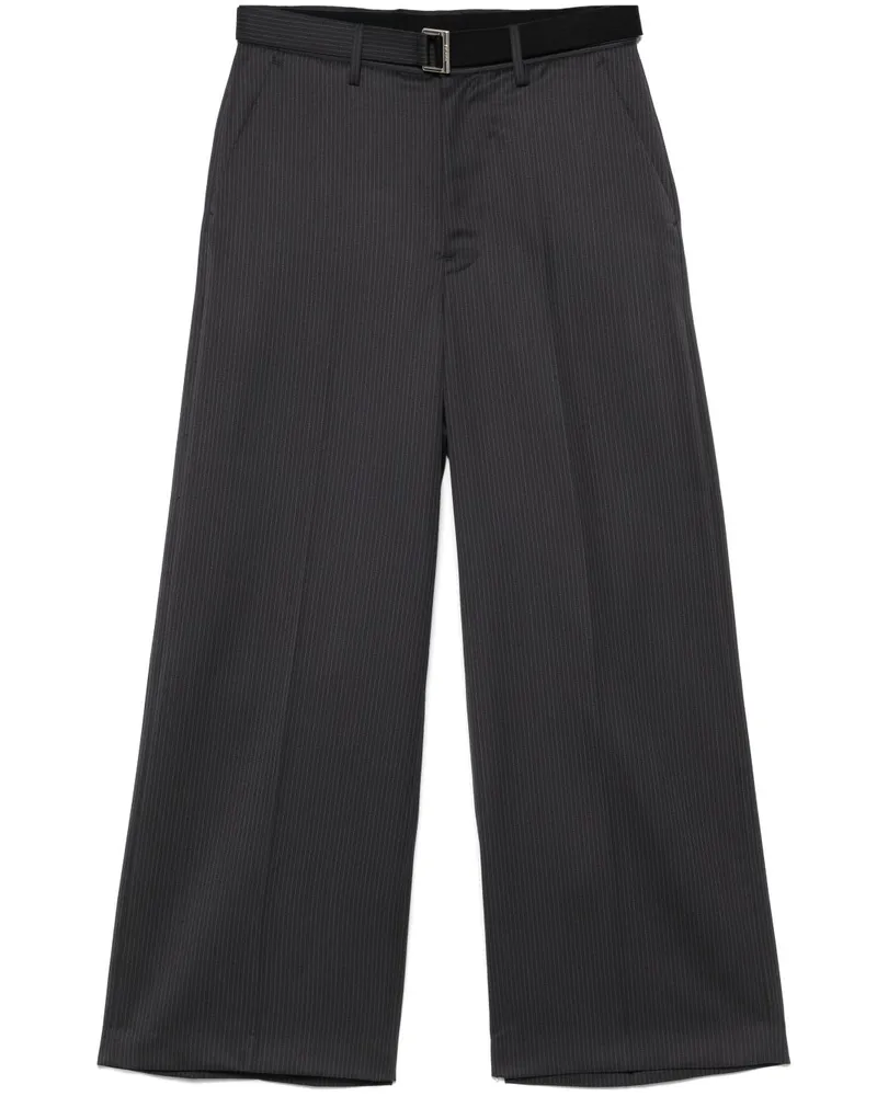 Sacai Gestreifte Hose - Grau Grau